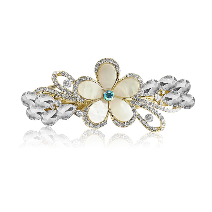 SANAS golden crystal flower hair barrette hair accessories for women