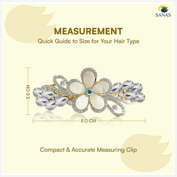 Golden floral crystal hair clip for women hair accessories