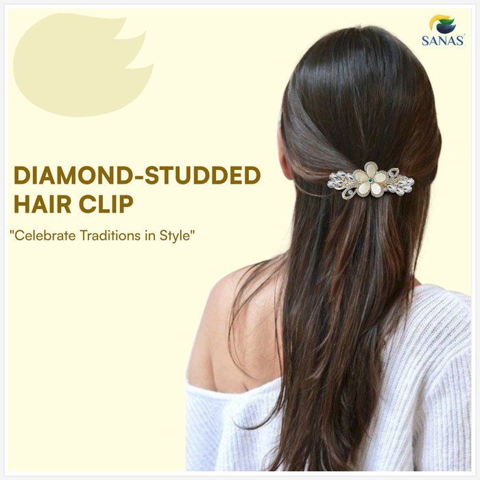 Crystal golden hair barrette for bridal hair accessories for women