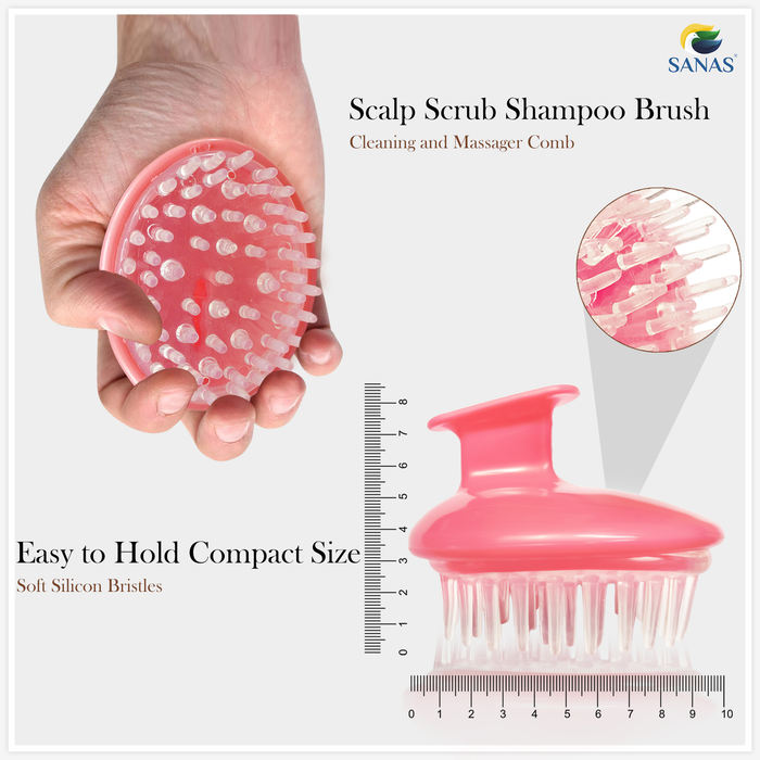 SANAS scalp scrubber and shampoo brush for hair washing