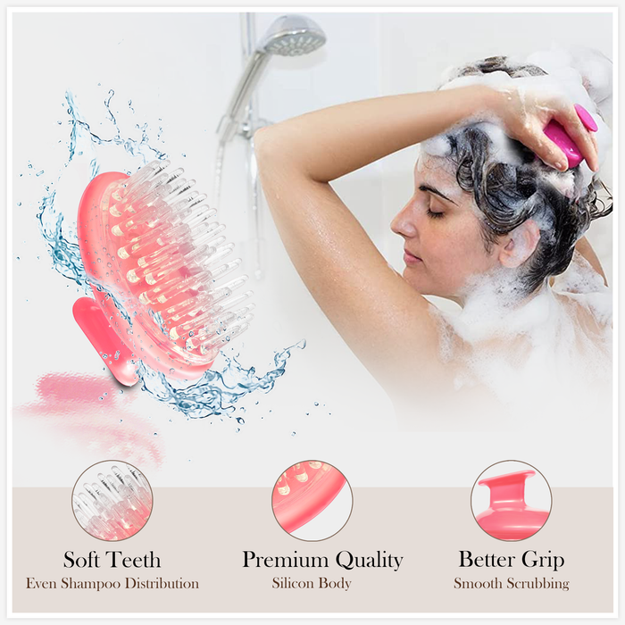 3 piece silicone scalp massager brush for women and men