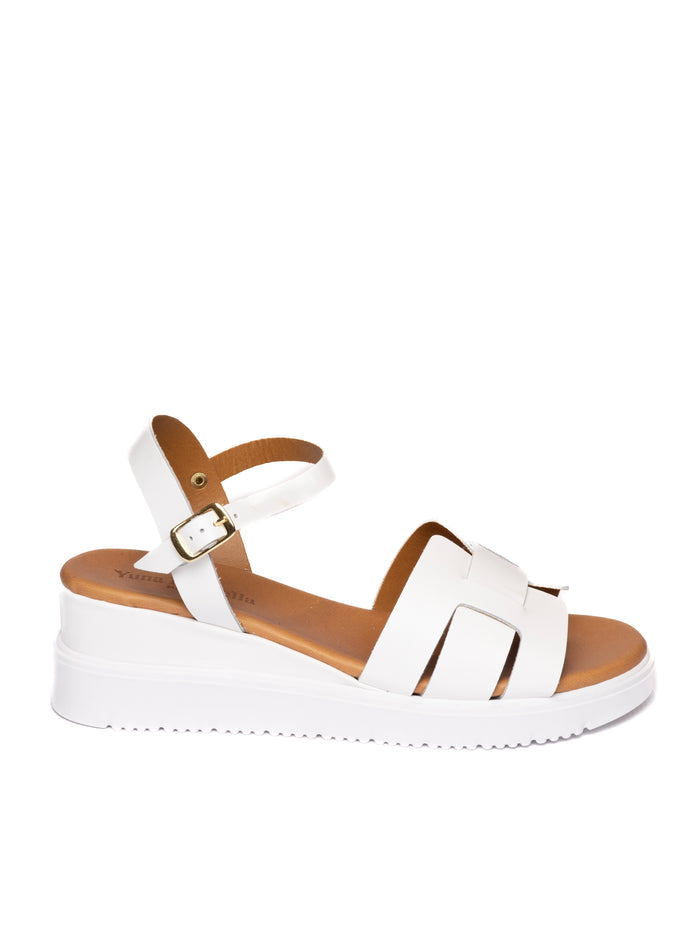 YUNA MARSELLA Sandalo pelle bianco FZ-318 VIT-BIANCO