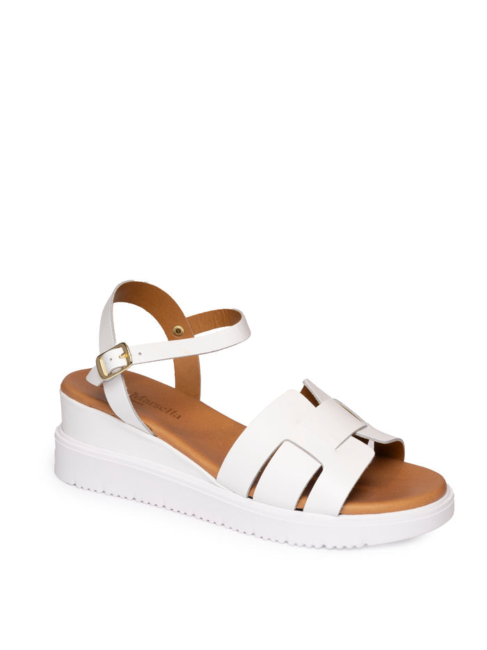 YUNA MARSELLA Sandalo pelle bianco FZ-318 VIT-BIANCO