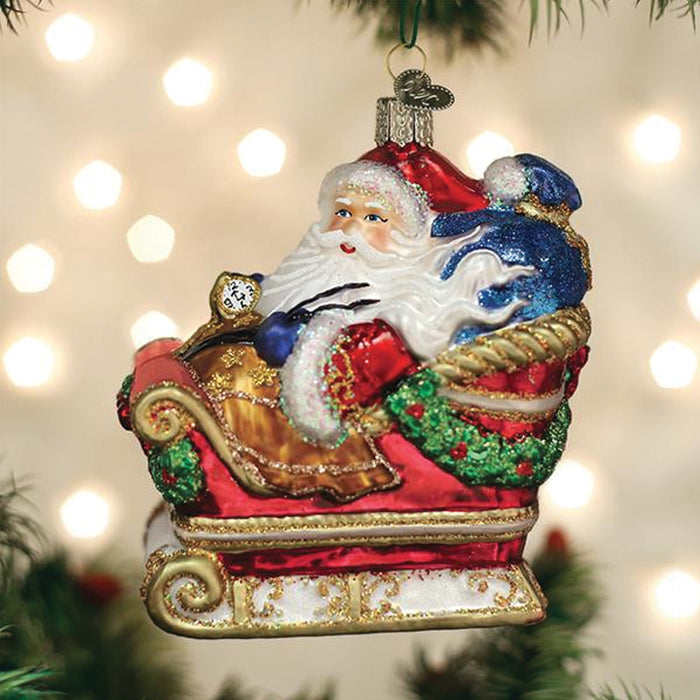 Santa in Sleigh Ornament