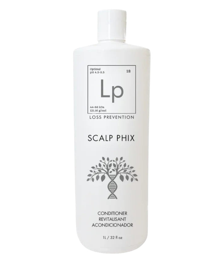 Bottle of Scalp Phix conditioner on a white background - Hair Care Canada