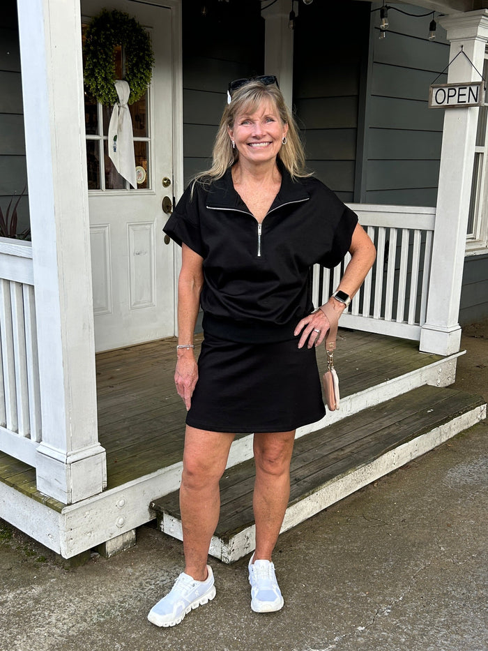 Scuba Knit Skort in Black