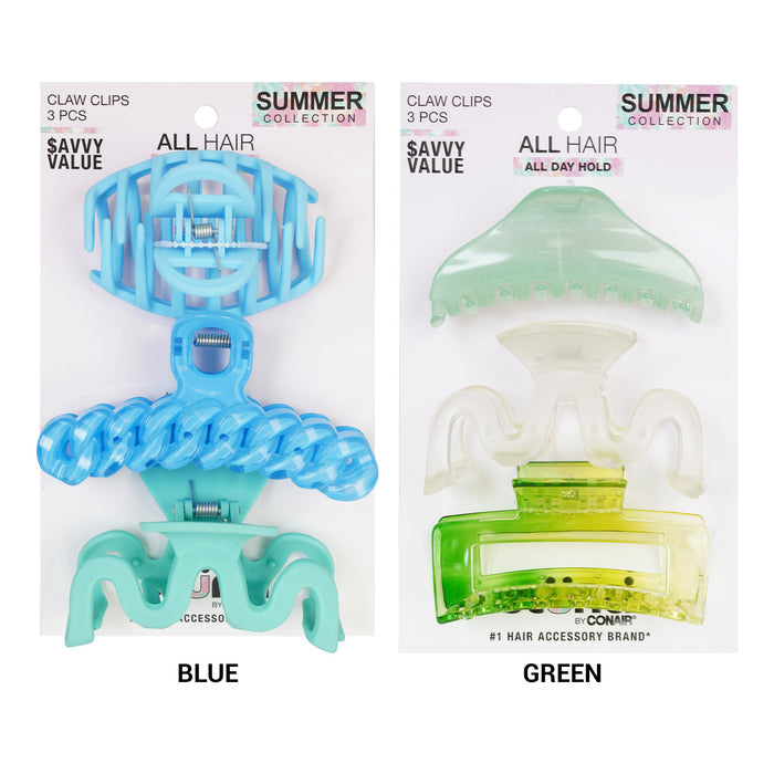 Scunci Summer Claw Clip Set 3pcs