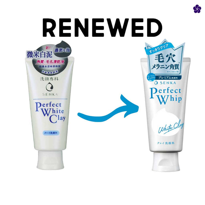 Senka Perfect Whip White Clay. Renewed packaging. Murasaki Cosmetics. Japanese skincare & cosmetics shop in Europe. Senka by Shiseido Nederland