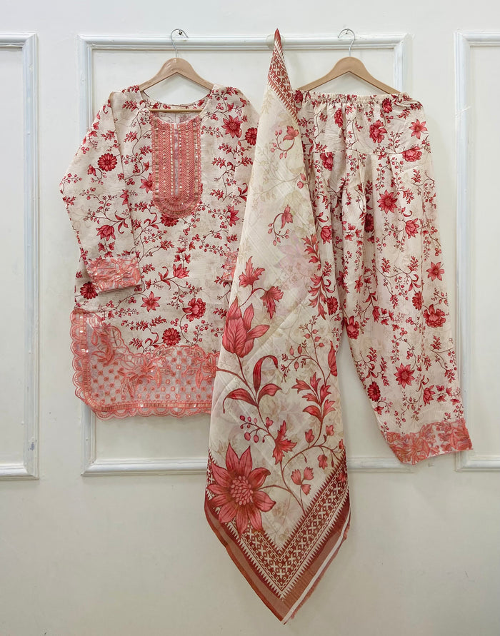 Sequins Embroidered | 3PC D-566