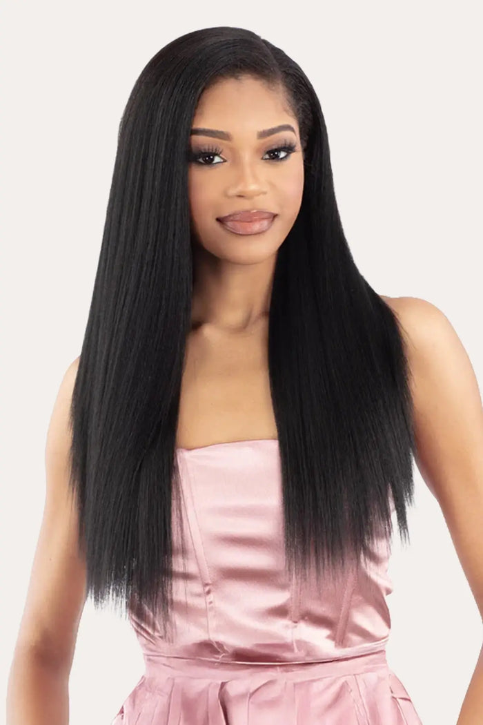 SHAKE N GO ORGANIQUE HUMAN HAIR BLEND CLIP-IN 9PCS - YAKY STRAIGHT 18" SHAKE N GO