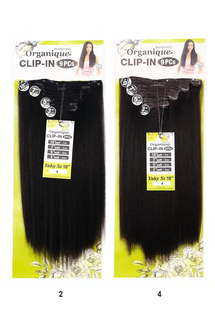 SHAKE N GO ORGANIQUE HUMAN HAIR BLEND CLIP-IN 9PCS - YAKY STRAIGHT 18" SHAKE N GO