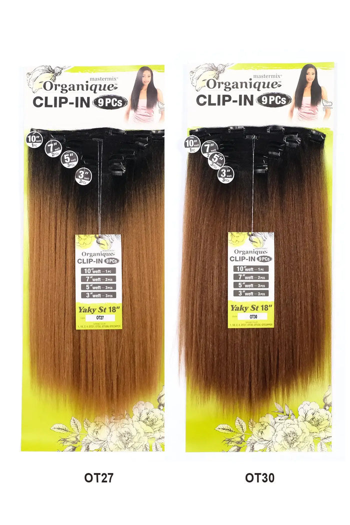 SHAKE N GO ORGANIQUE HUMAN HAIR BLEND CLIP-IN 9PCS - YAKY STRAIGHT 18" SHAKE N GO
