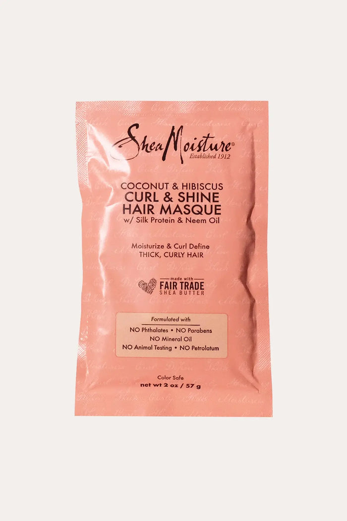 SHEA MOISTURE COCONUT HIBISCUS CURL & SHINE HAIR MASQUE 2oz SHEA MOISTURE