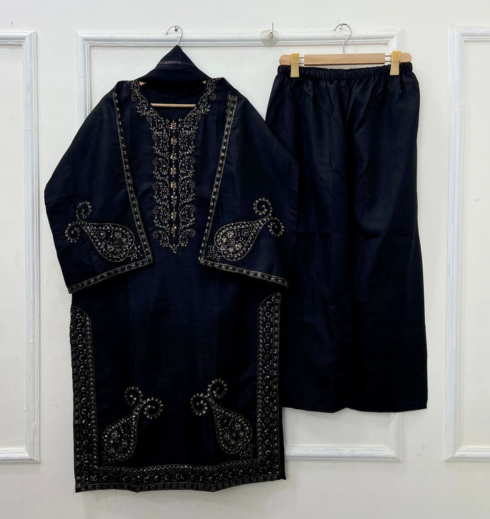 Shimmery Embroidered 3PC (Premium Cotton) D-480
