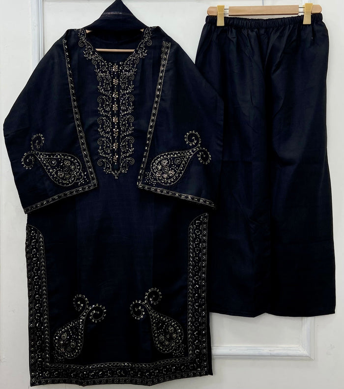 Shimmery Embroidered 3PC (Premium Cotton) D-480