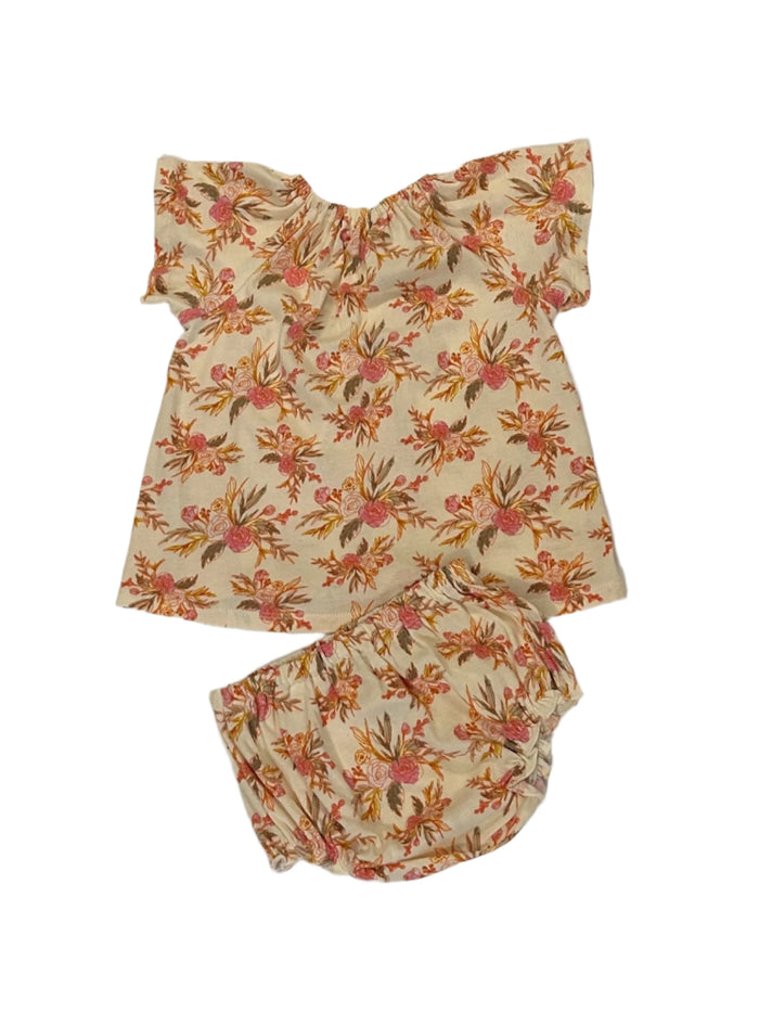 Short Floral Baby Dress w/ Bloomers