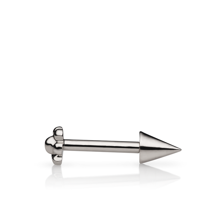 Short Spike Threaded Stud Earring With Titanium Backing