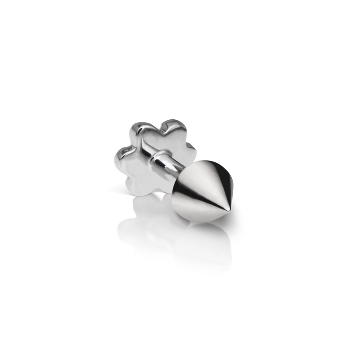 Short Spike Threaded Stud Earring With Titanium Backing