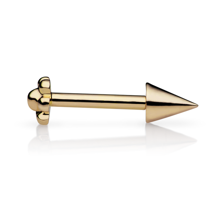 Short Spike Threaded Stud Earring With Titanium Backing