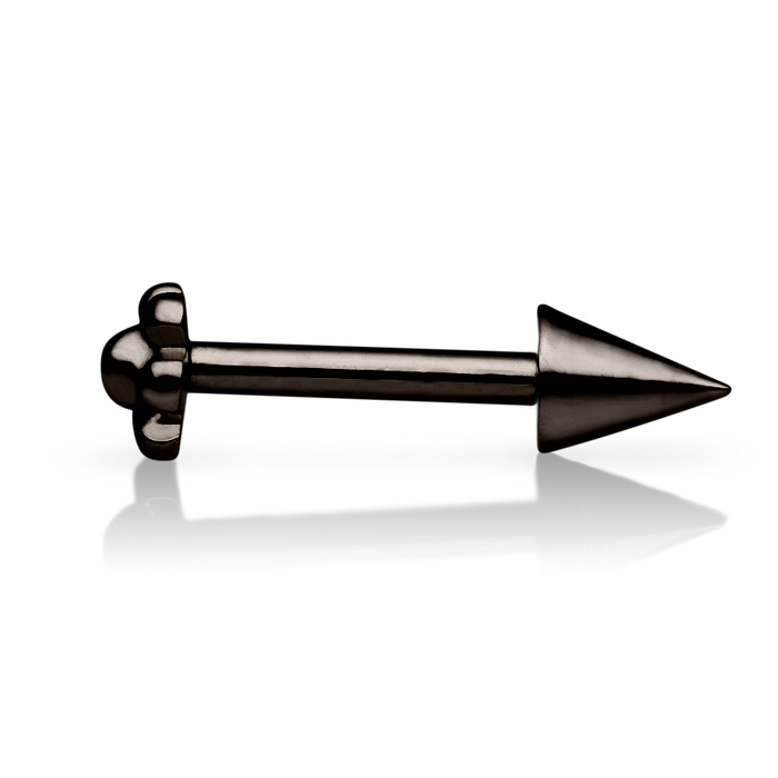 Short Spike Threaded Stud Earring With Titanium Backing