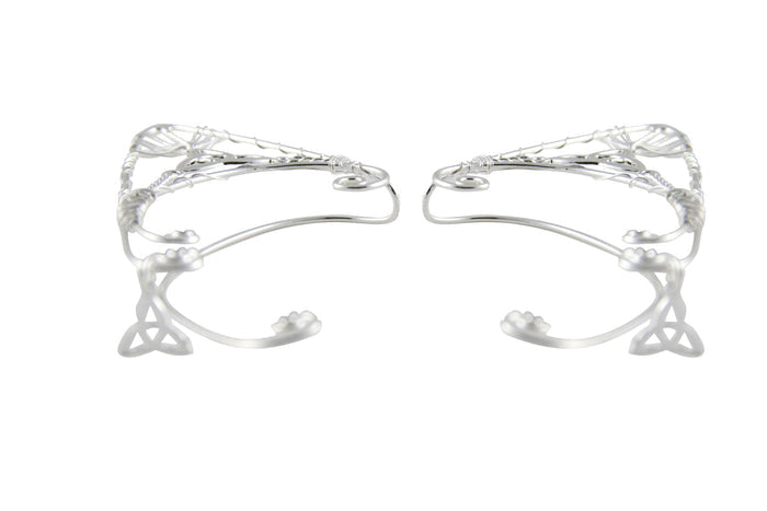 Eternity Silver Elf Ear Cuffs - No Piercing Fantasy Jewelry back view