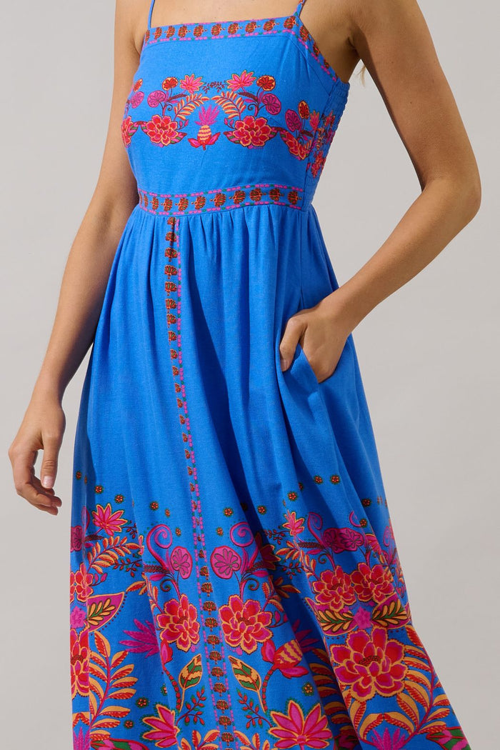 Simply Stunning Linen Blend Maxi Floral Dress