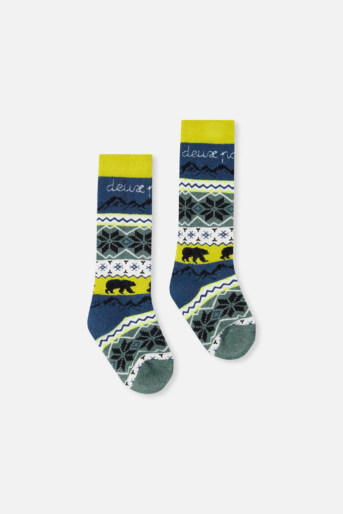 Ski Socks Navy Blue-4