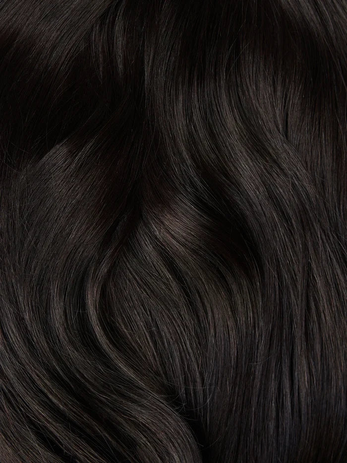 Soft Black (1C) Thinning Hair and Invisible Clip-Ins Bundle