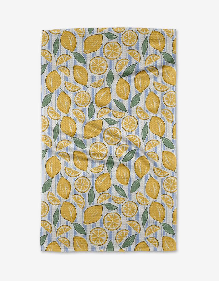 Sour Lemon Stripes Tea Towel - B Social Boutique