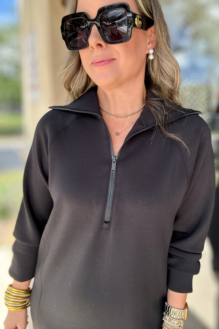 Spanx: AirEssentials Half Zip Dress - Very Black - B Social Boutique