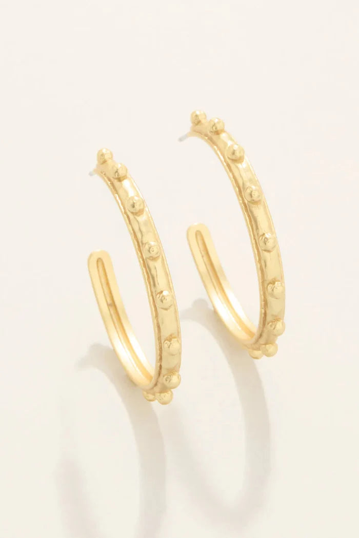 Spartina 449: Mercer House Skinny Hoop Earrings Gold