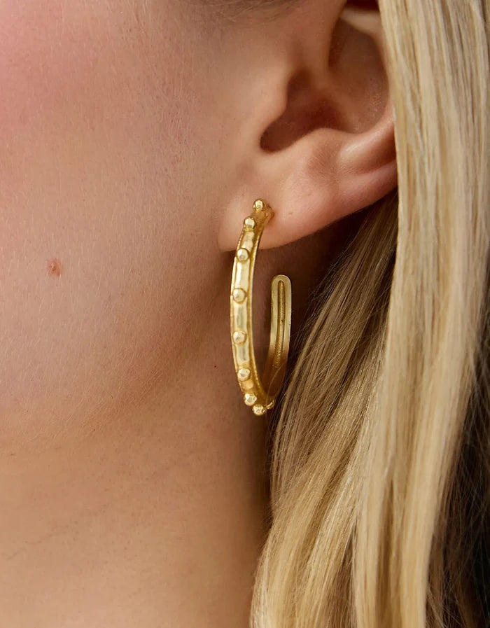 Spartina 449: Mercer House Skinny Hoop Earrings Gold