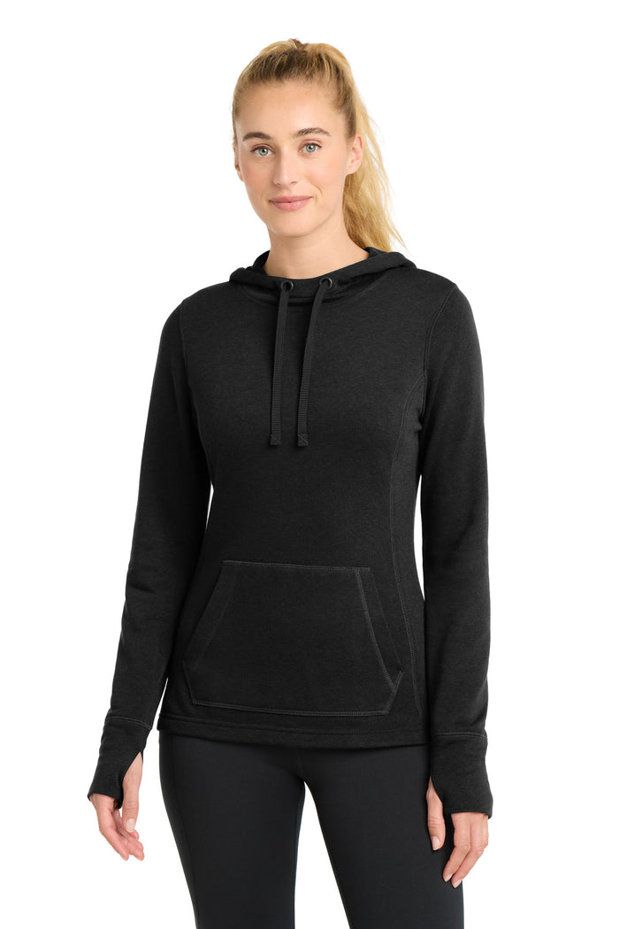 Sport-Tek  ®  Women's PosiCharge   4;  Tri-Blend Wicking Fleece Hooded Pullover. LST296