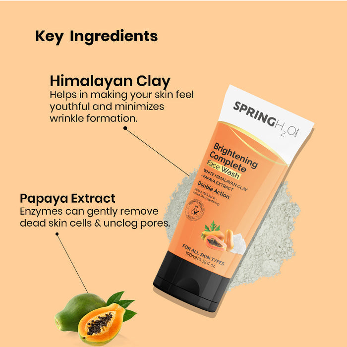 SPRING H2O Brightening Complete & Charcoal Face Wash Combo (200 ml)