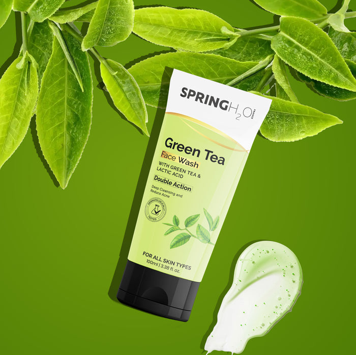 SPRING H2O Green Tea & Charcoal Face Wash Combo (200 ml)