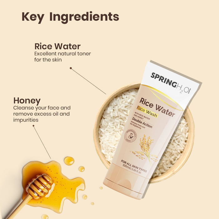 SPRING H2O Rice Water & Brightening Complete Face Wash Combo (200 ml)