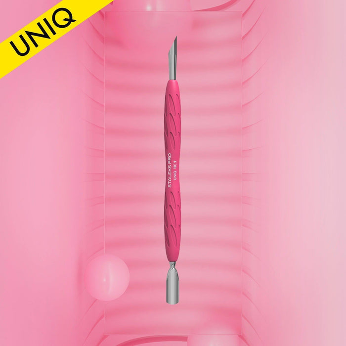 Staleks cuticle pusher, Gummy - UNIQ 10 TYPE 2 (rounded narrow and beveled pusher)-Cuticle Pushers-STALEKS PRO-Gel Essentialz