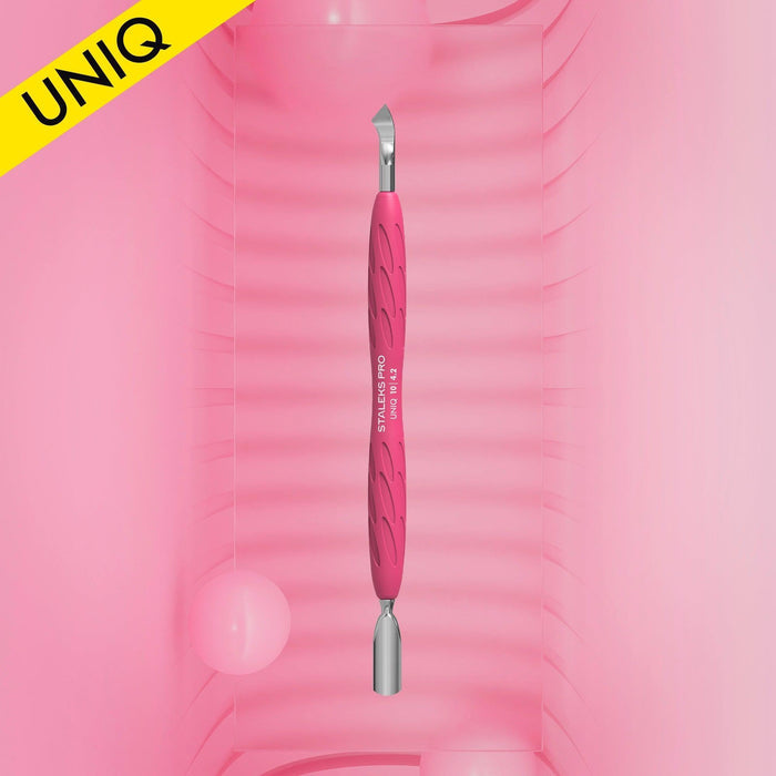 Staleks cuticle pusher, Gummy - UNIQ 10 TYPE 4.2 (Narrow Rounded Pusher + Bent Blade)-Cuticle Pushers-STALEKS PRO-Gel Essentialz