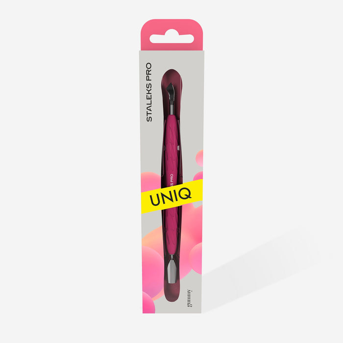 Staleks cuticle pusher, Gummy - UNIQ 10 TYPE 4.2 (Narrow Rounded Pusher + Bent Blade)-Cuticle Pushers-STALEKS PRO-Gel Essentialz