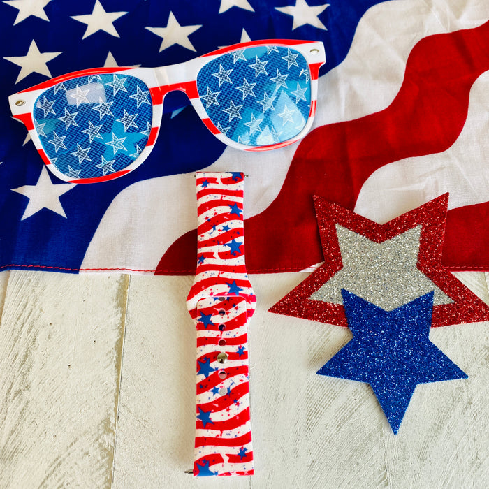Starry USA Print Silicone Band For Samsung Watch