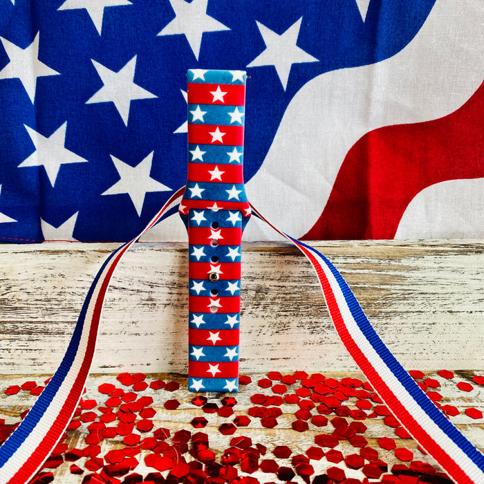 Stars And Stripes Print Silicone Band For Samsung Watch