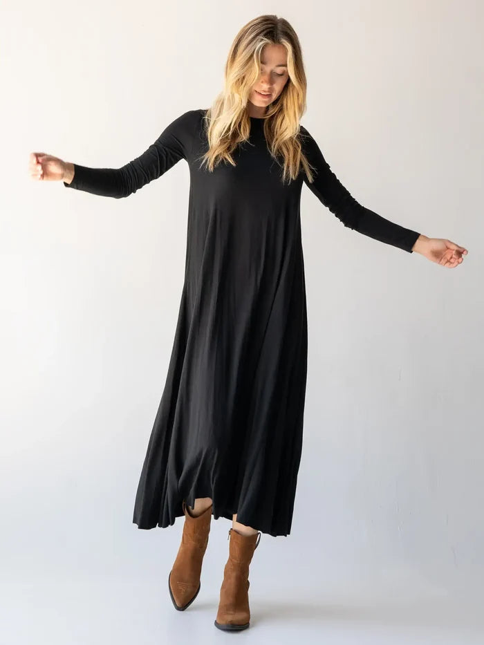 Stevie Knit Maxi Dress - Black-view 1