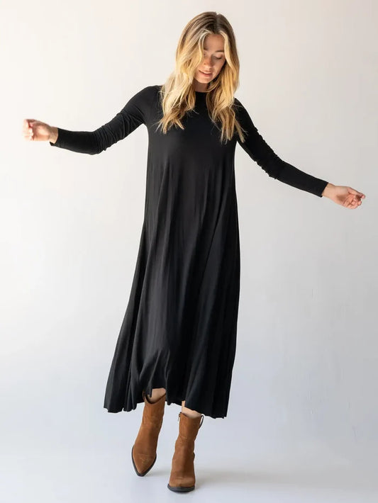 Stevie Knit Maxi Dress - Black-view 1