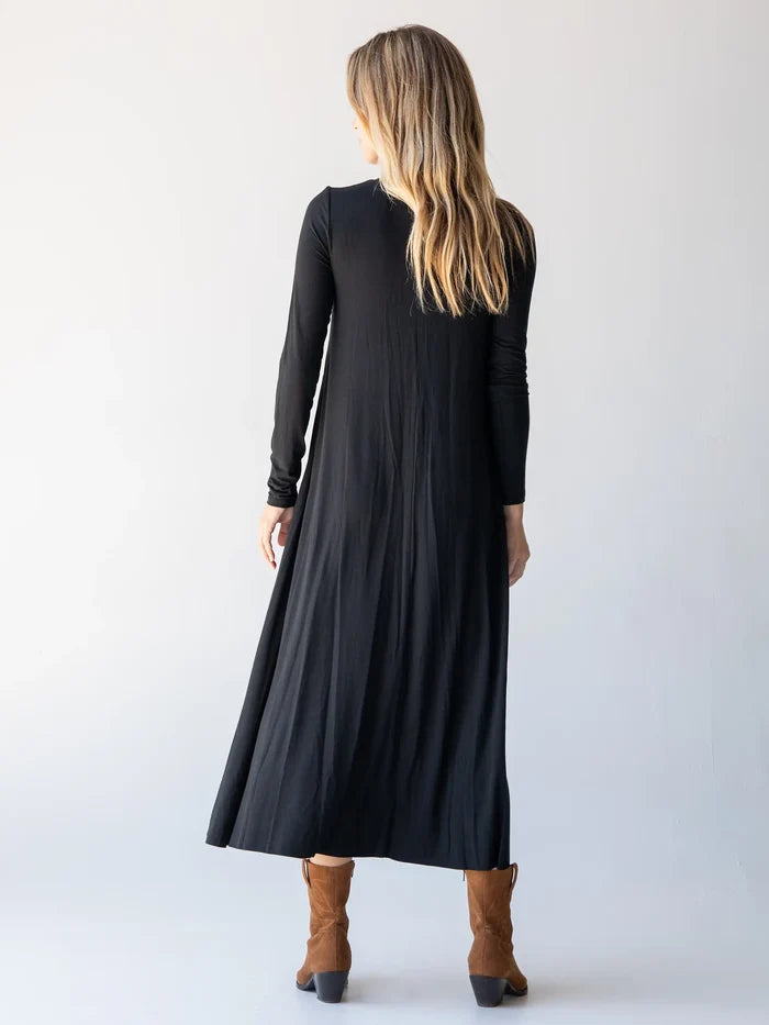 Stevie Knit Maxi Dress - Black-view 2