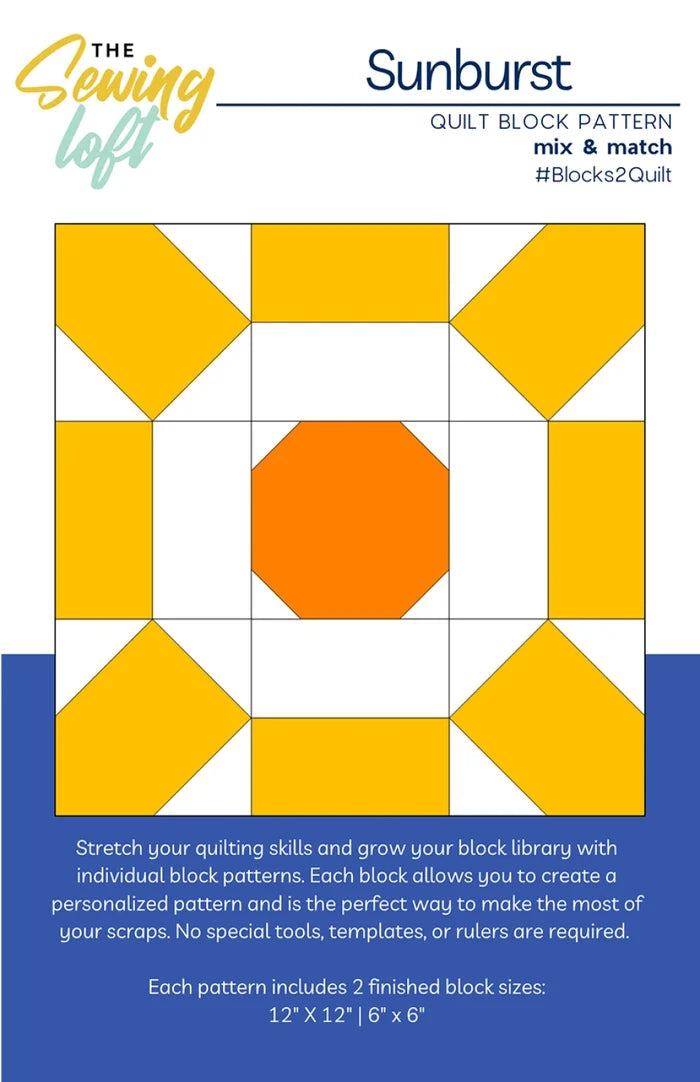 Sunburst Quilt Block Pattern