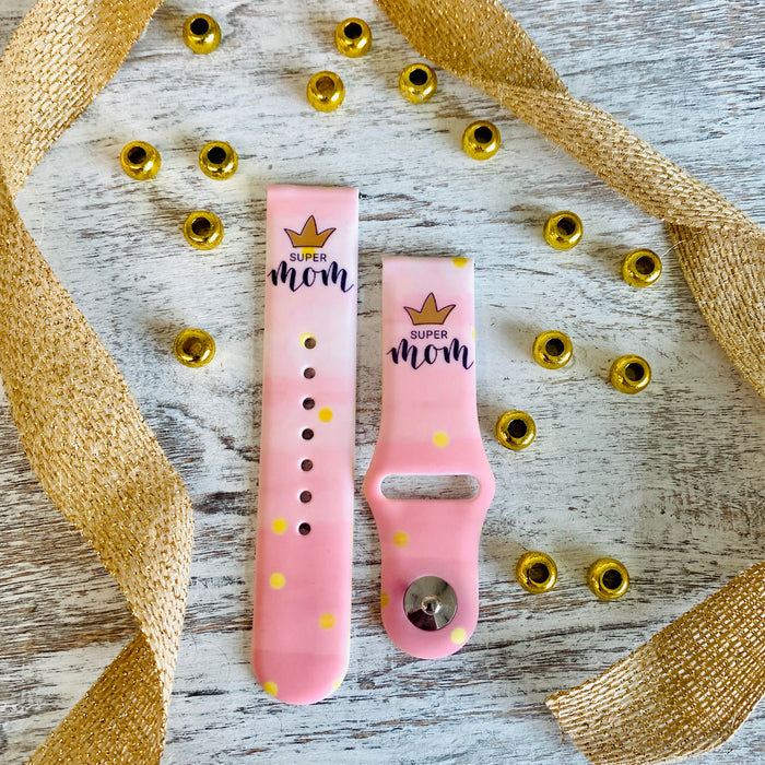 Super Mom  Print Silicone Band For Samsung Watch