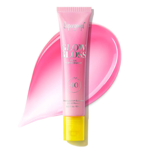 Supergoop Glow Gloss SPF 40 Lip Balm Pink Peppermint