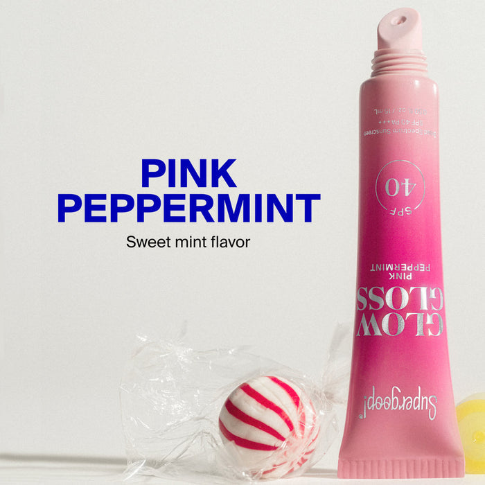 Supergoop Glow Gloss SPF 40 Lip Balm Pink Peppermint