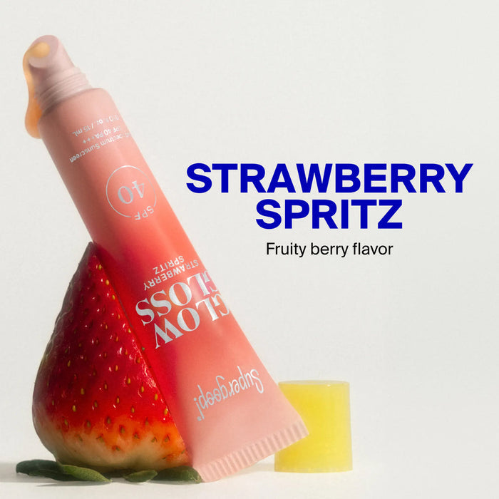 Supergoop Glow Gloss SPF 40 Lip Balm Strawberry Spritz