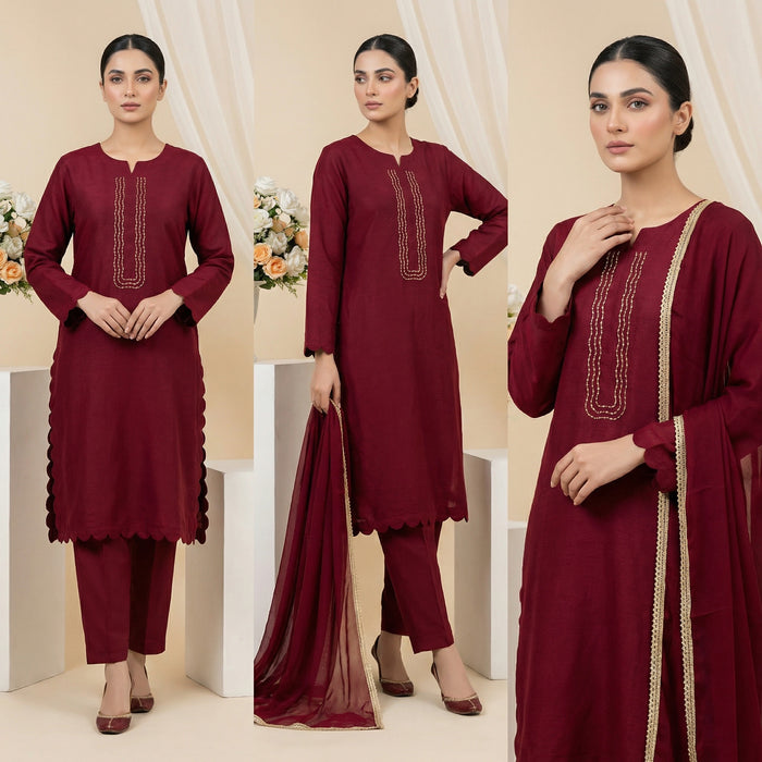 Surkhi | 3PC Raw Silk D-585